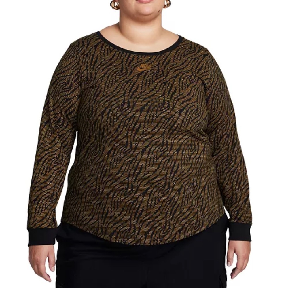 NIKE MOVE TO ZERO BLACK & GOLD LONG SLEEVE TEE - FZ2465-010 - PLUS SIZE- NWT